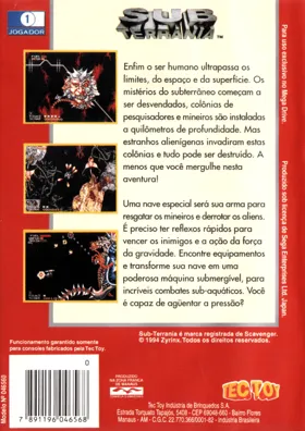 Sub-Terrania (Europe) box cover back